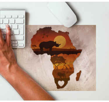 Africa with savana image world map mouse pad - TenStickers