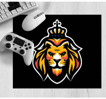 Cabeza de león con corona más alfombrillas de ratón - TenVinilo