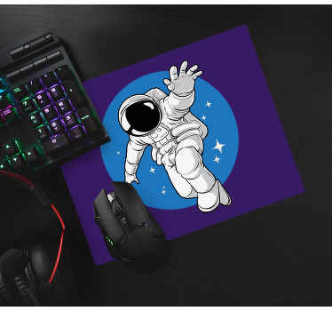 宇宙飛行士イラストオリジナルマウスパッド - TENSTICKERS