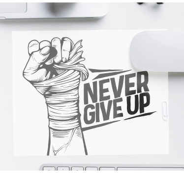'Never give up' Boxing original mouse pad - TenStickers