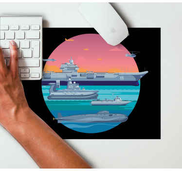 Alfombrilla raton original Plantilla de barcos militares - TenVinilo