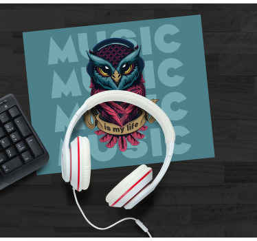 Owl listening to music original mouse pad - TenStickers