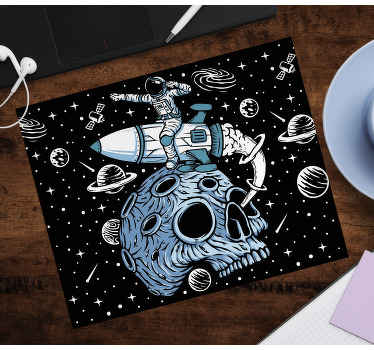 宇宙旅行イラストオリジナルマウスパッド - TENSTICKERS
