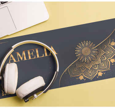 Alfombrilla de ratón XXL con nombre y mandala - TenVinilo