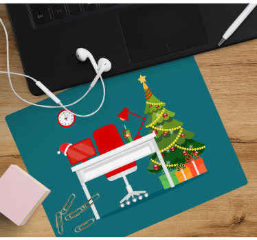 Christmasy office space mousepad - TenStickers