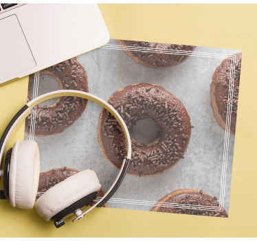 チョコアイシングのドーナツ オリジナルマウスパッド - TENSTICKERS