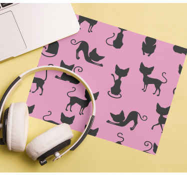 Gatos rosados y negros más alfombrillas de ratón - TenVinilo