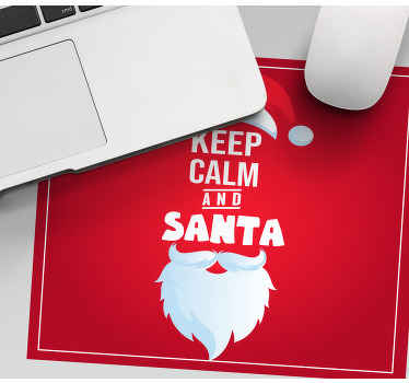Mantén la calma y santa navidad alfombrilla ratón - TenVinilo