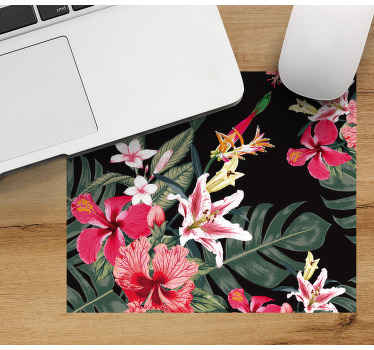 Różowe kwiaty z monstera więcej podkładek pod mysz - TenStickers