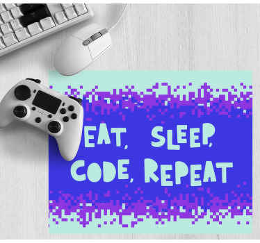 Eat sleep code repeat mouse pad quotes - TenStickers