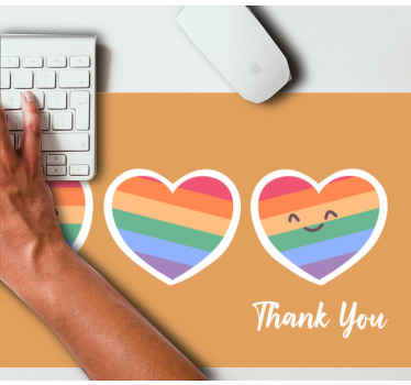 Thank you with rainbow mouse pad quotes - TenStickers