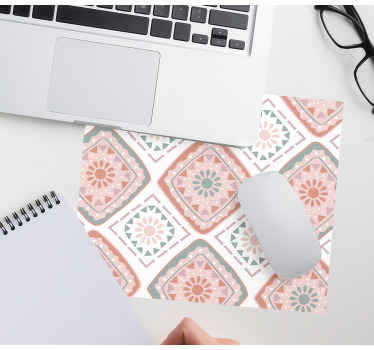 Alfombrilla de ratón texturas Azulejo boho verde azulado - TenVinilo