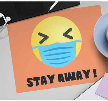 ステイアウェイマスク絵文字オリジナルマウスパッド - TENSTICKERS