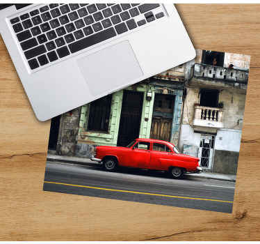 Alfombrilla ratón original Coche clásico rojo - TenVinilo