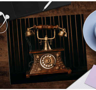 ヴィンテージの古い電話オリジナルのマウスパッド - TENSTICKERS