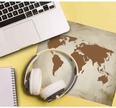 Alfombrilla ratón mapamundi Tonos marrones vintage - TenVinilo