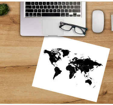 Alfombrilla ratón mapamundi Político negro - TenVinilo