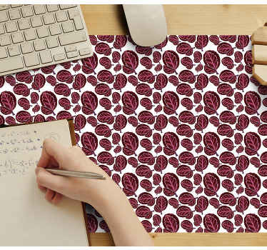 Raudona maranta lapai originalus pelės kilimėlis - „Tenstickers“