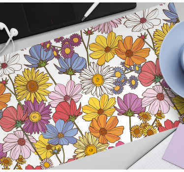 彩色花卉图案原装鼠标垫 - TenStickers