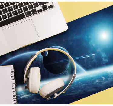 sunrise planet system space 3d gaming mouse pad - TenStickers