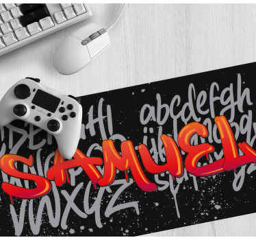 Malet graffiti navn personlig musemåtte - TenStickers