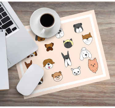 Cartoon dog breeds original mouse pad - TenStickers