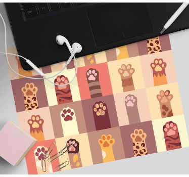 Tapetes de rato originais Desenho de patas de gato - TenStickers