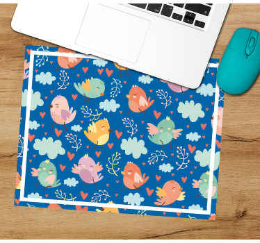 かわいい飛んでいる鳥の漫画のオリジナルのマウスパッド - TENSTICKERS