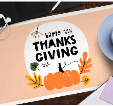 Minimal thanksgiving pumpkin text mousepads - TenStickers