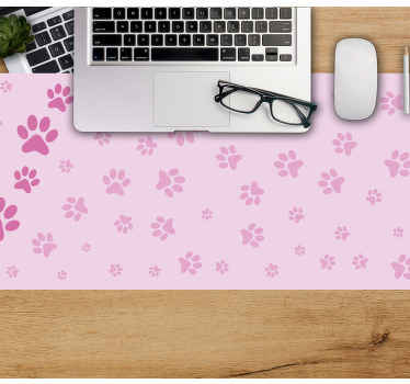 Cute pink paw prints XXL mouse pad - TenStickers