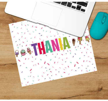 Personoidut söpöt digitaaliset jäätelöt hiirimatto nimellä - Tenstickers