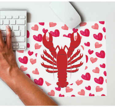 Pink heart lobster more mousepads - TenStickers