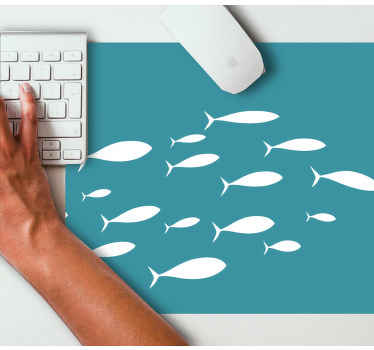 Tapetes de rato com texturas e padrões Cardume de peixes - TenStickers