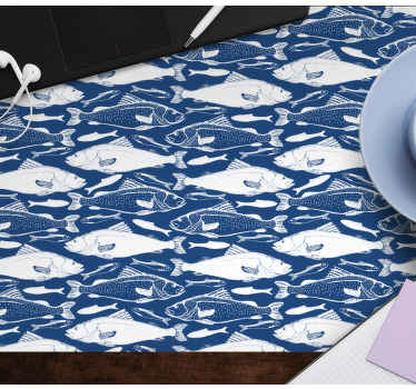 Mavi balık deseni fare altlığı desenleri - TenStickers