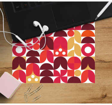 Geometrinen 70-luvun tyyli kuvio hiirimatto - Tenstickers