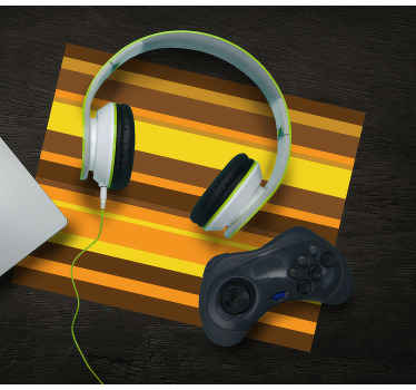 Oransje 70-talls stripemønster musematte tekstur - Tenstickers