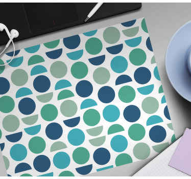 Alfombrilla de ratón texturas Círculos azules y verdes de los 70 - TenVinilo