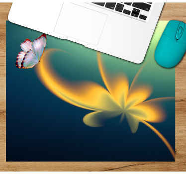Alfombrilla ratón original Hermosa flor de mariposa - TenVinilo