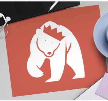 Bjørn med krone musematte original - Tenstickers