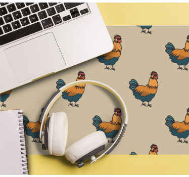 Mauspad originell Bauernhof nahtlose Muster hahn - TenStickers