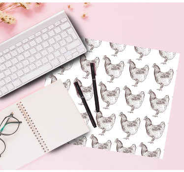özgün tasarım elle çizilmiş tavuk mouse pad - TenStickers
