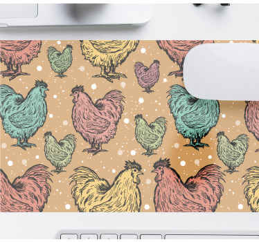 Gallos pollo colorido más alfombrillas de ratón - TenVinilo
