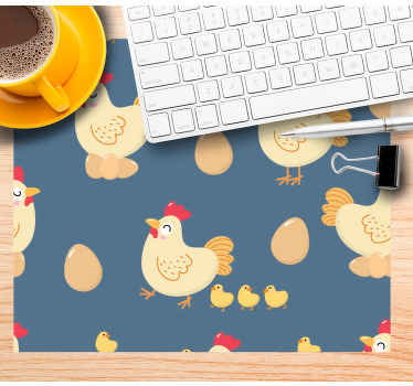 鶏とひよこのシームレスパターンより多くのマウスパッド - TENSTICKERS