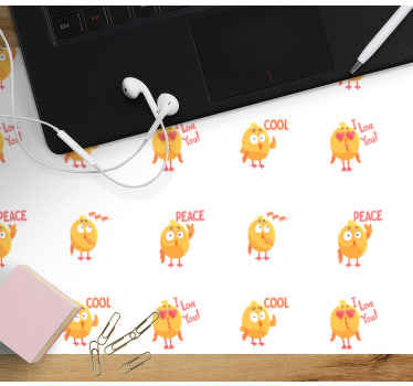 Sevimli çizgi komik tavuk daha fazla fare altlığı - TenStickers