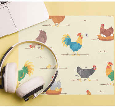 Chicken cartoon characters pattern mousepads - TenStickers