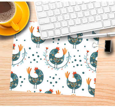 Alfombrilla de ratón con patrón de pollo popular sin costuras - TenVinilo