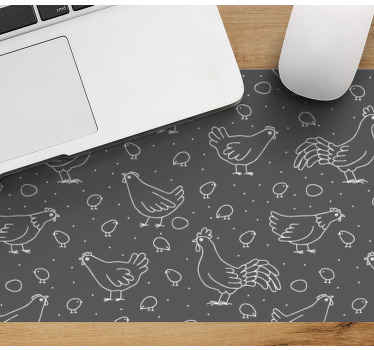 Seamless pattern with chicken rooster mousepad - TenStickers
