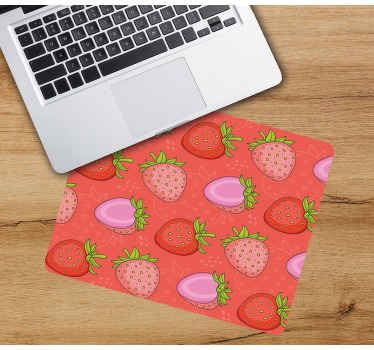 Seamless red and pink strawberries mouse pad - TenStickers