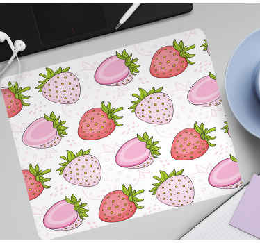 Bešavni podloga za miša s ružičastim i crvenim jagodama - TenStickers