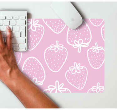 Saumaton vaaleanpunainen mansikka Alkuperäinen hiirimatto - Tenstickers